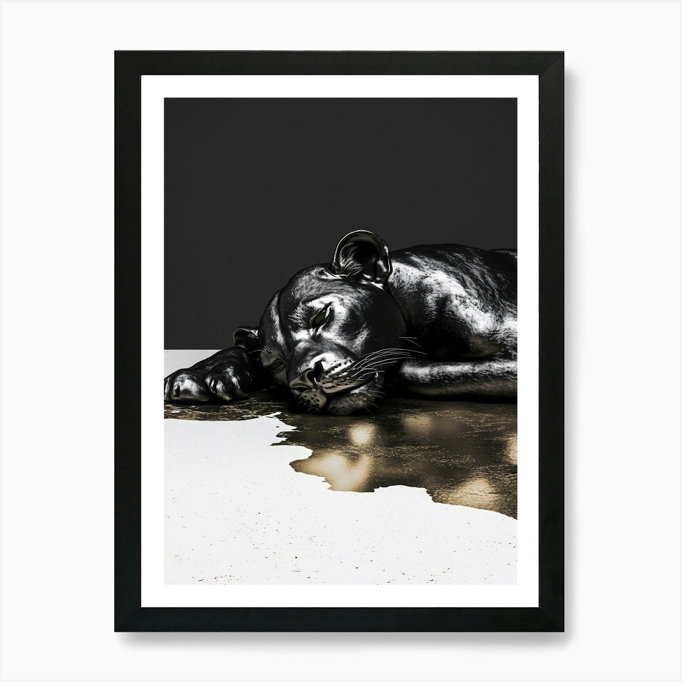 'Sleeping Lion' Art Print Framed Wall Art Poster Canvas Print Picture