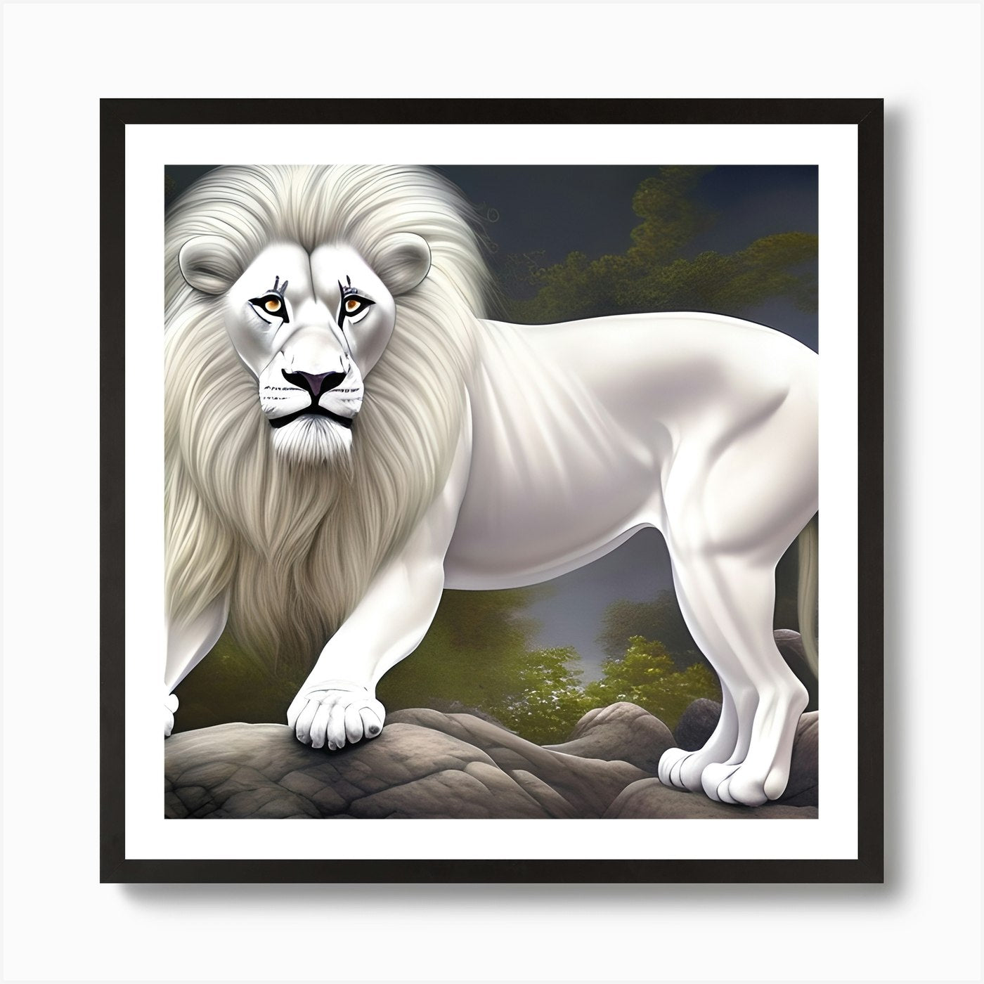 Beautiful Lion Art Print Framed Wall Art Poster Canvas Print Picture