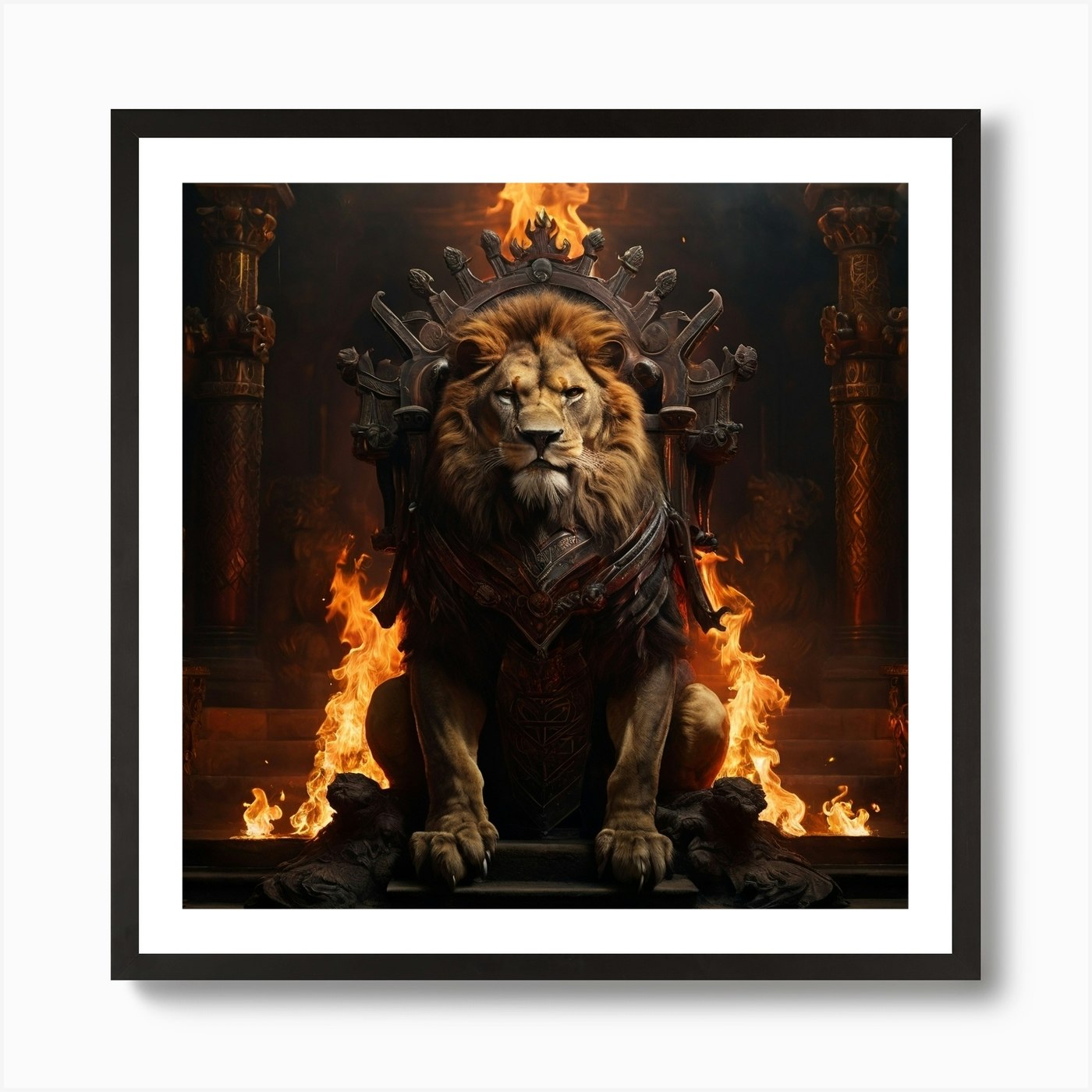 King Of The Lions Art Print Framed Wall Art Poster Canvas Print Picture