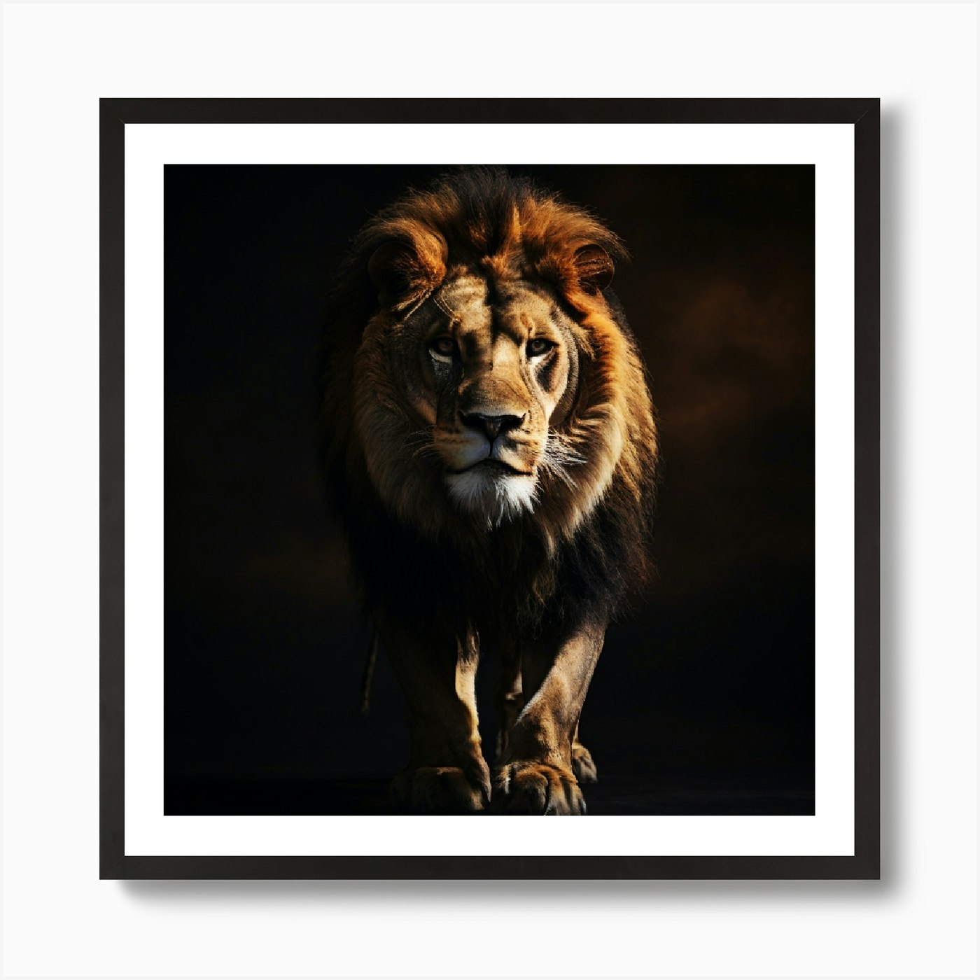 Lion Portrait Art Print Framed Wall Art Poster Canvas Print Picture