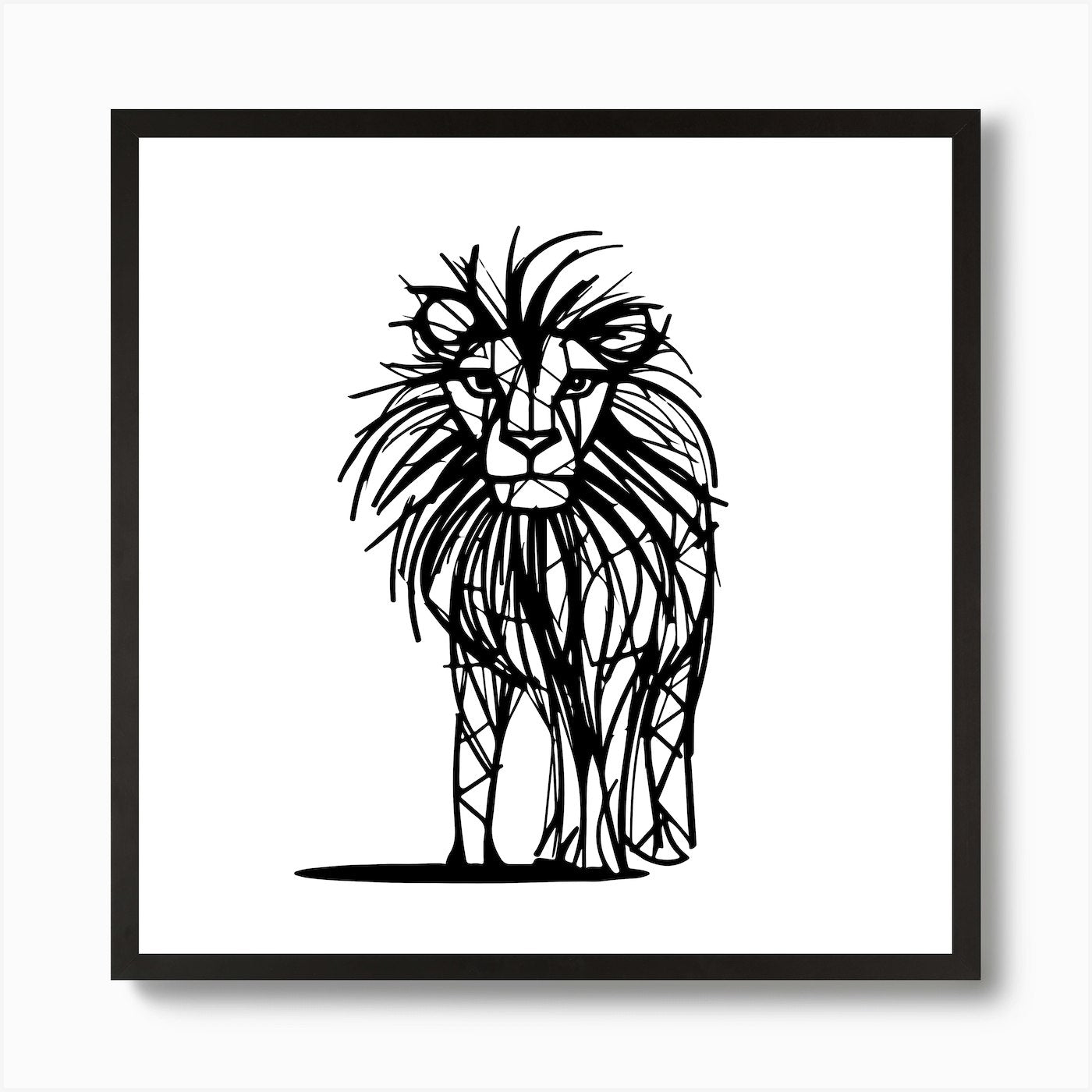 Lion with respect Art Print Framed Wall Art Poster Canvas Print Picture