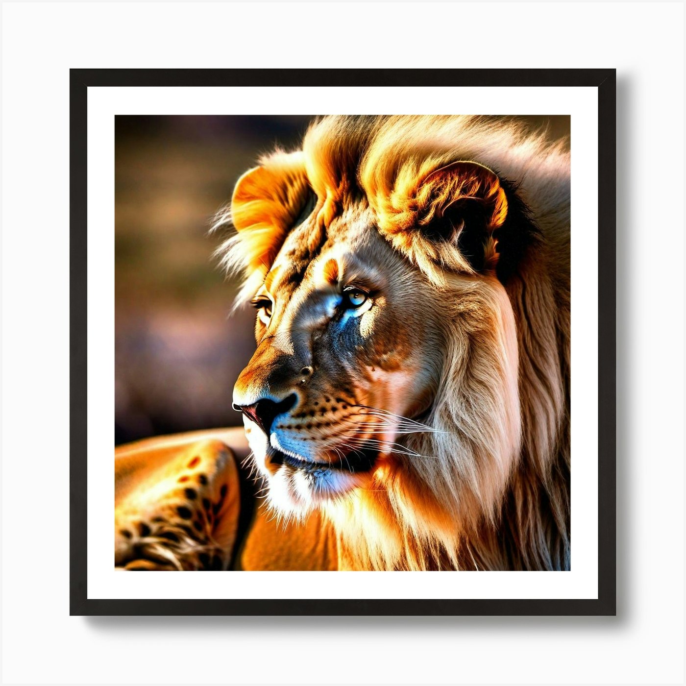 Lion Portrait 17 Art Print Framed Wall Art Poster Canvas Print Picture