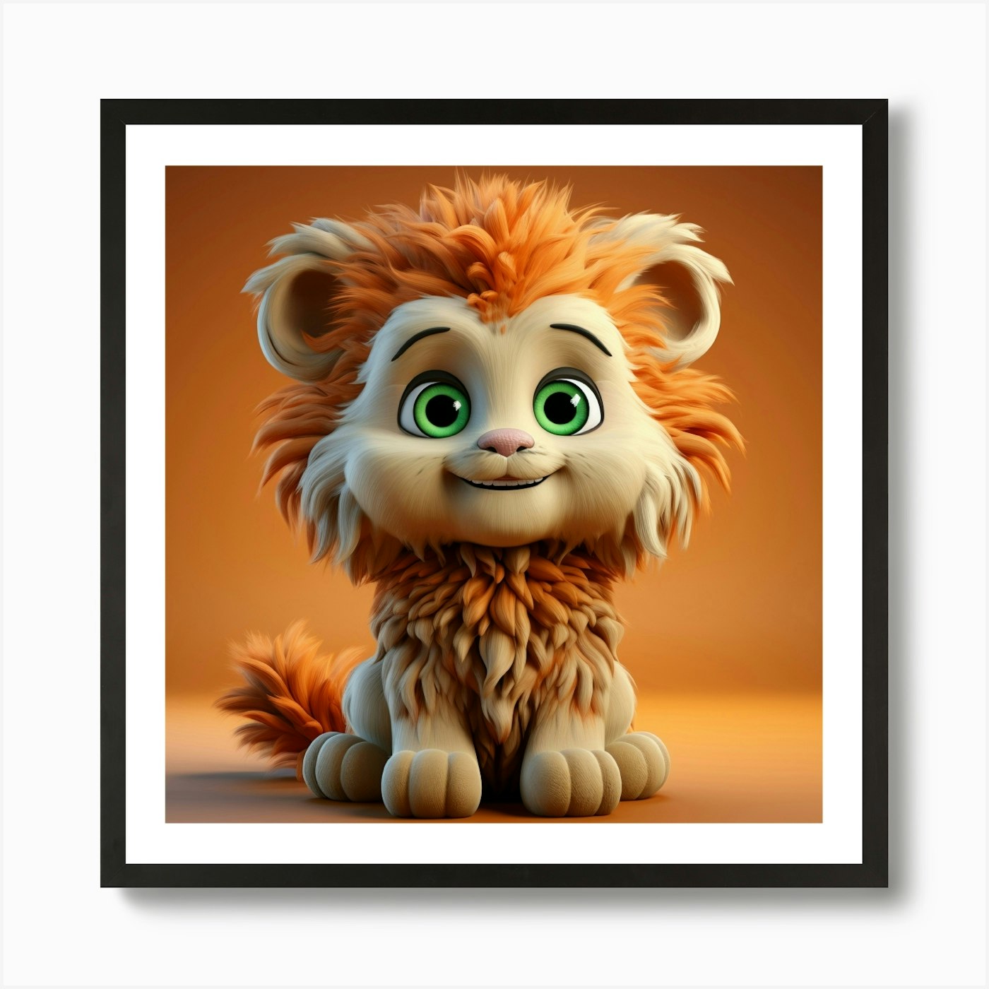 Cute Lion 6 Art Print Framed Wall Art Poster Canvas Print Picture