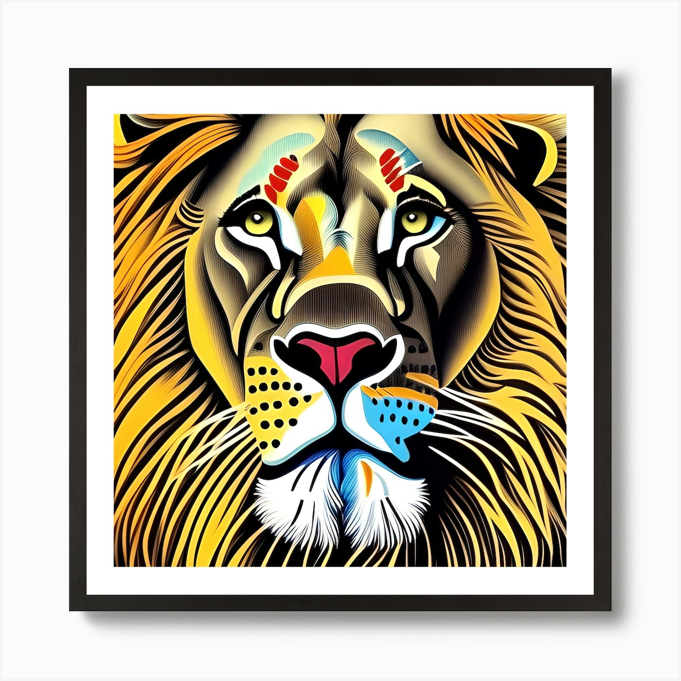 Majestic Lion Art Print Framed Wall Art Poster Canvas Print Picture