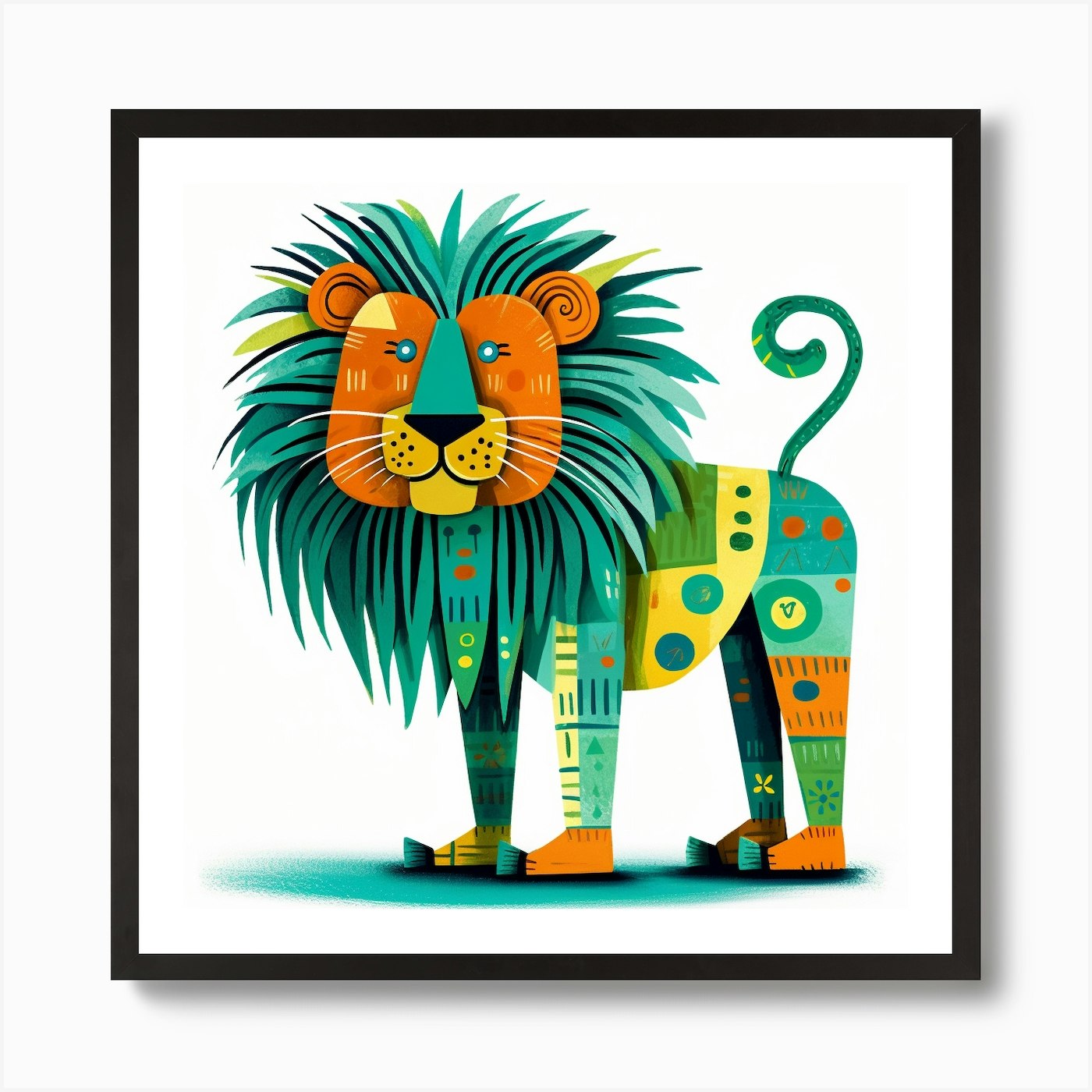 Lion colors 1 Art Print Framed Wall Art Poster Canvas Print Picture