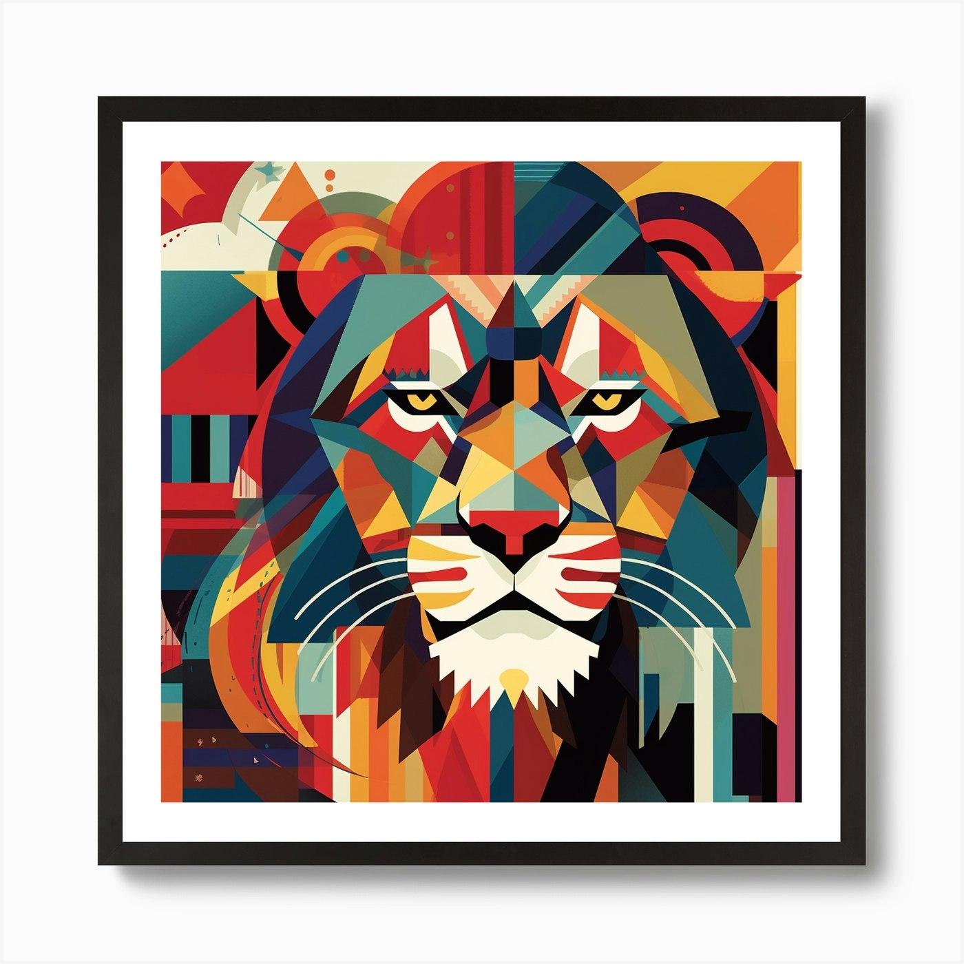 Abstract Lion 1 Art Print Framed Wall Art Poster Canvas Print Picture