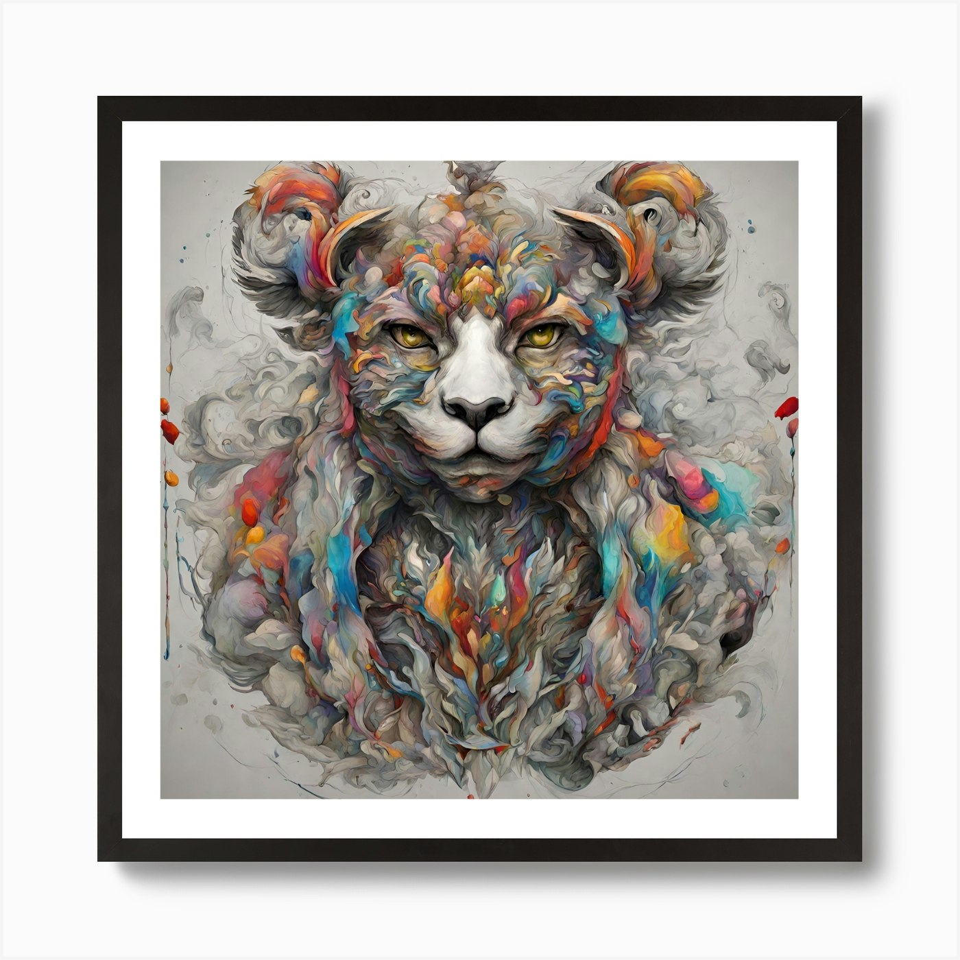 Lion Head Art Print Framed Wall Art Poster Canvas Print Picture