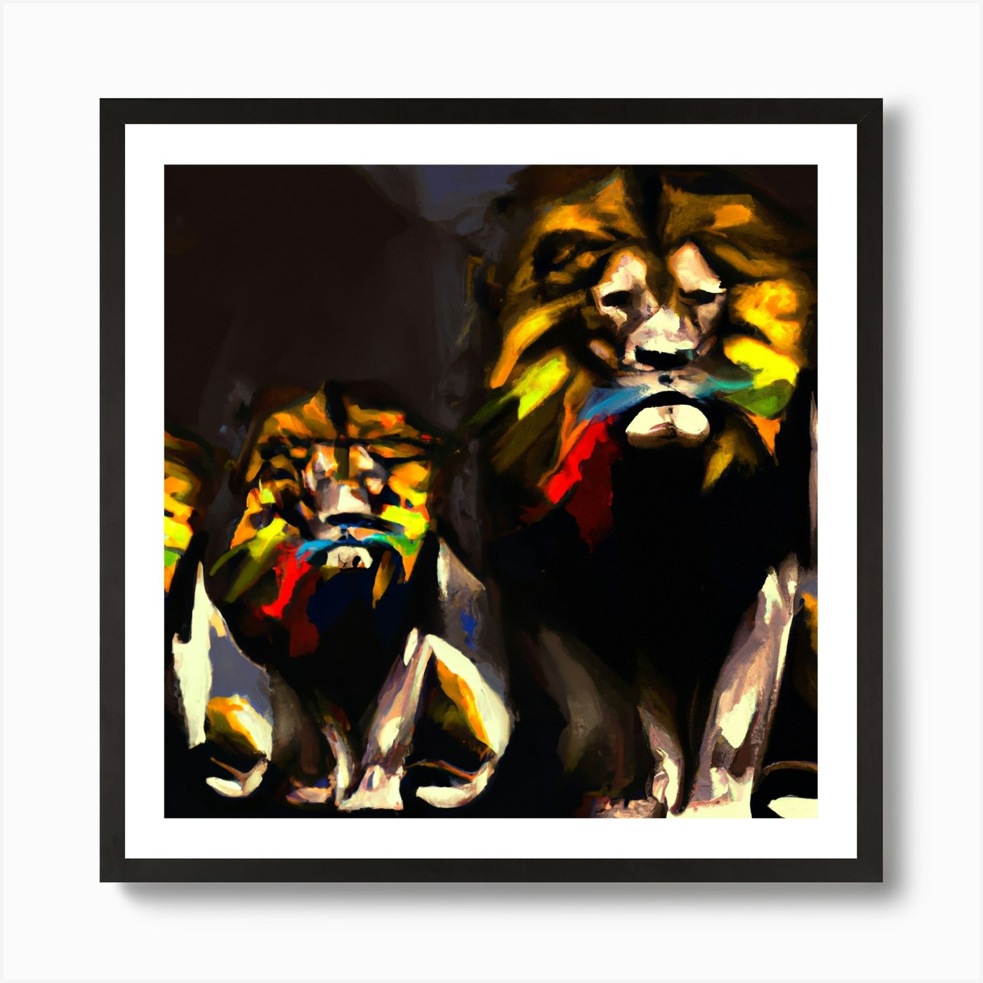 Lion's mane Art Print Framed Wall Art Poster Canvas Print Picture