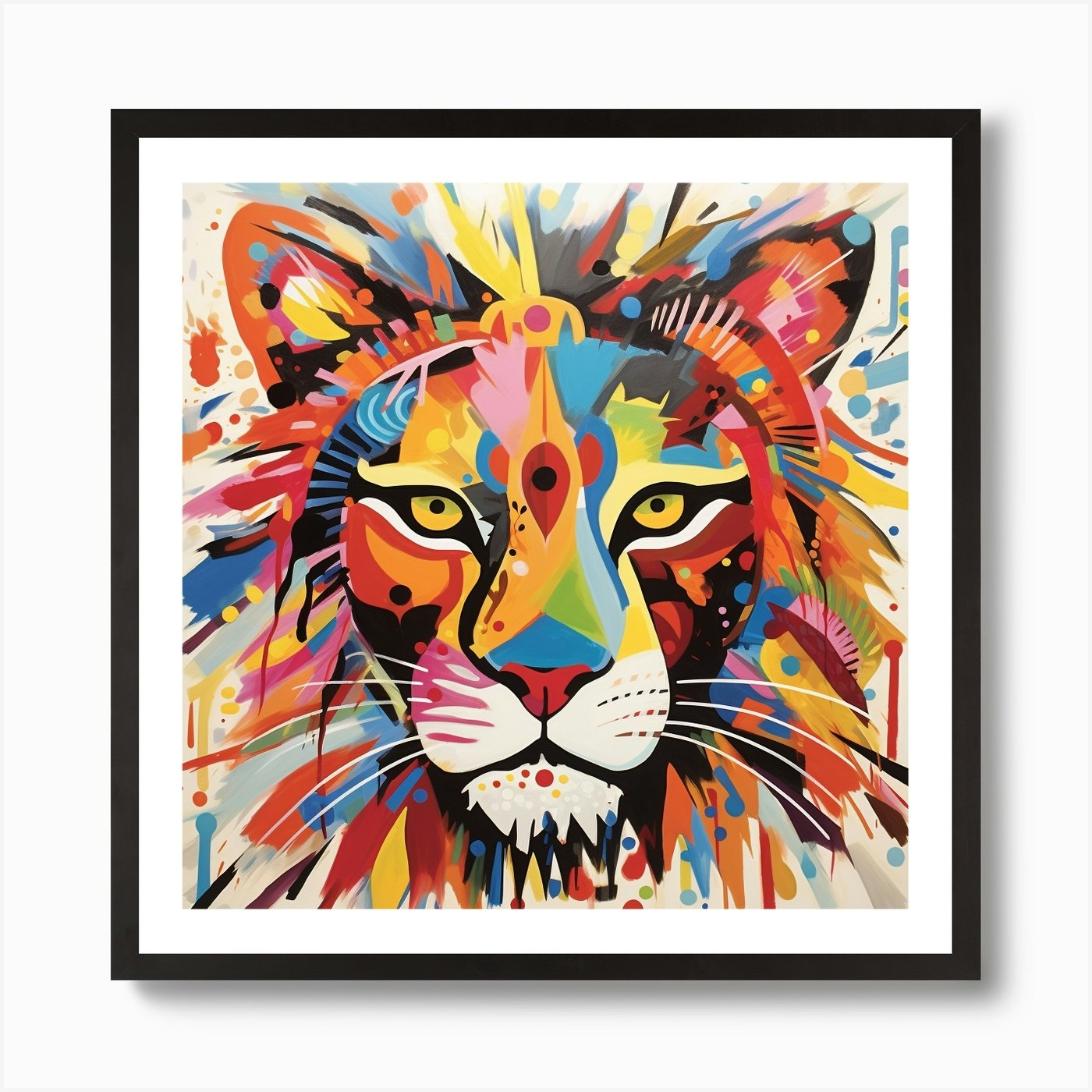 Lion splash 2 Art Print Framed Wall Art Poster Canvas Print Picture