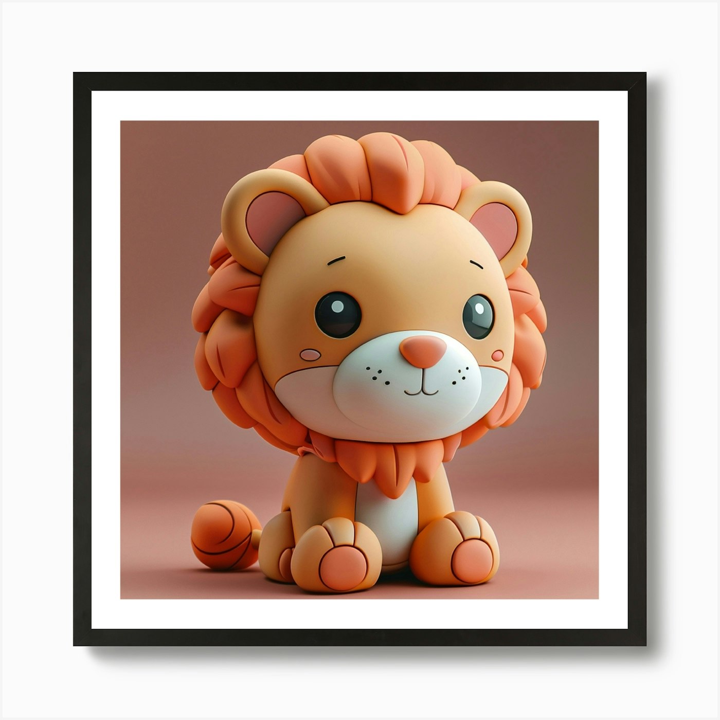 Cute Lion Art Print Framed Wall Art Poster Canvas Print Picture