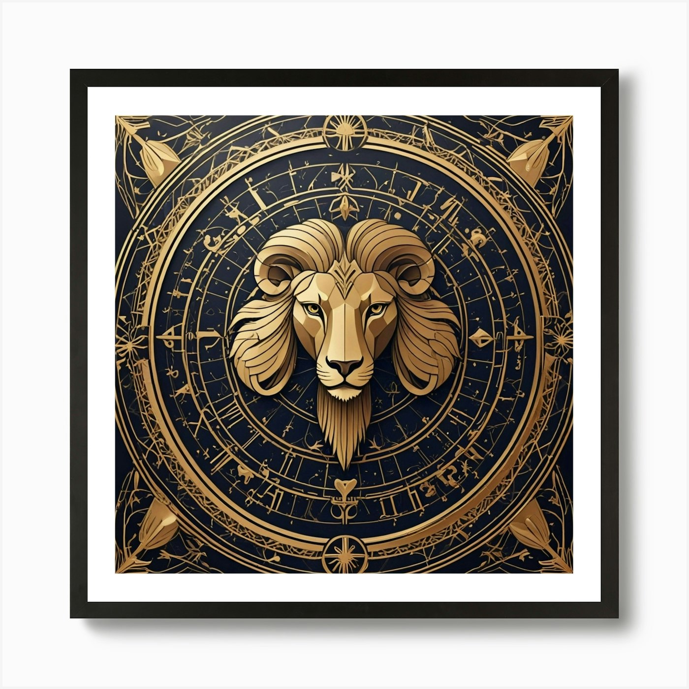 Zodiac Lion Art Print Framed Wall Art Poster Canvas Print Picture