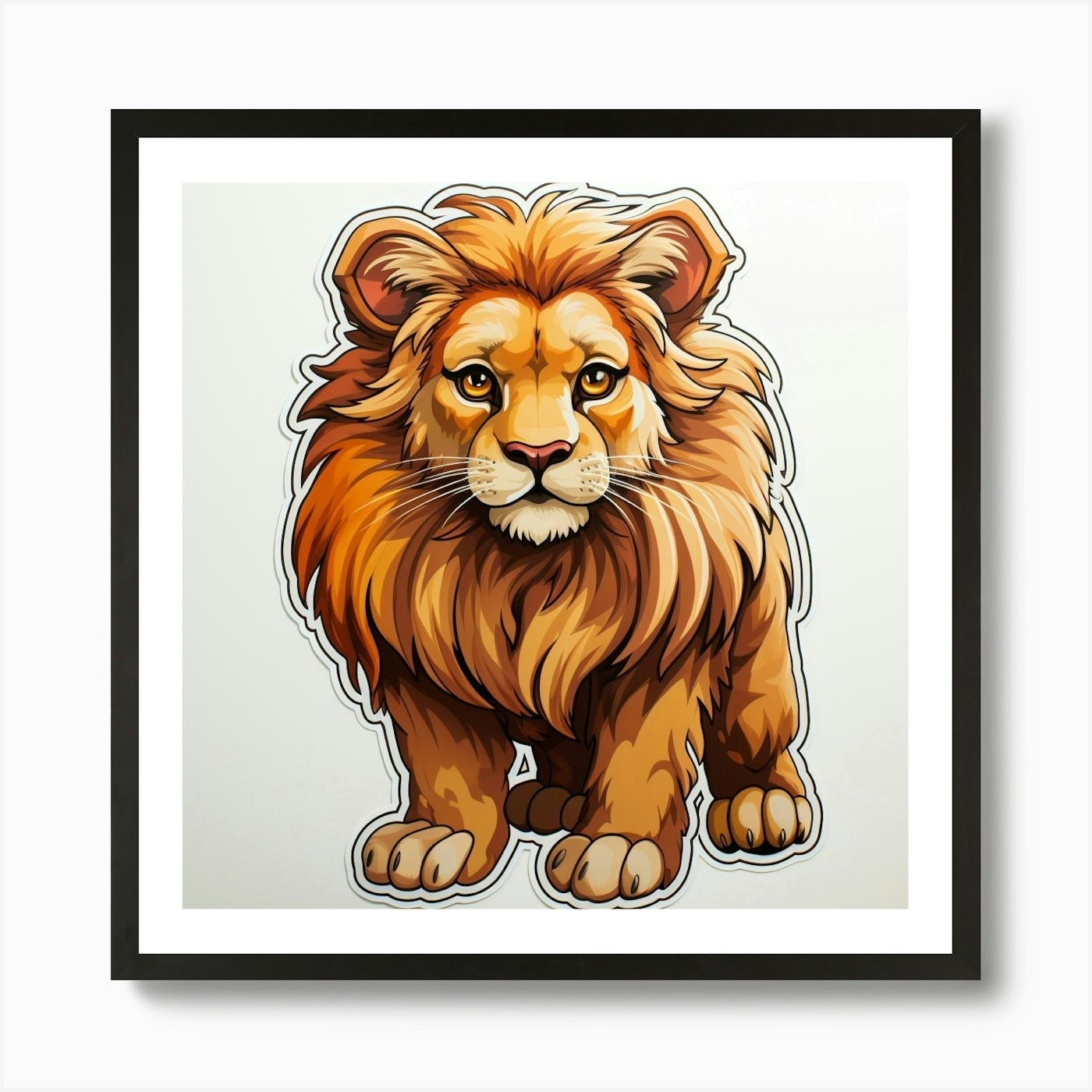 Lion Sticker Art Print Framed Wall Art Poster Canvas Print Picture