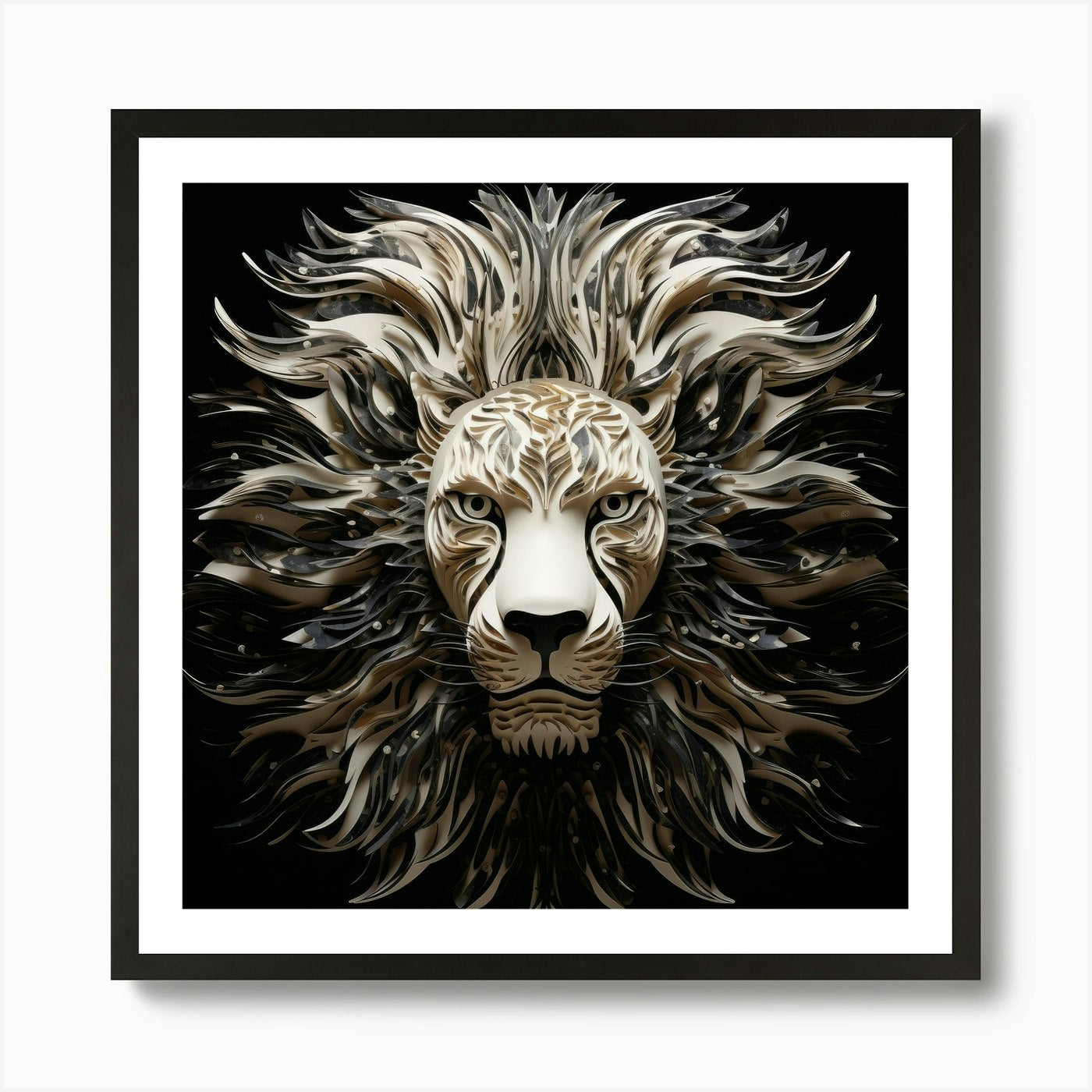 Lion Head Art Print Framed Wall Art Poster Canvas Print Picture