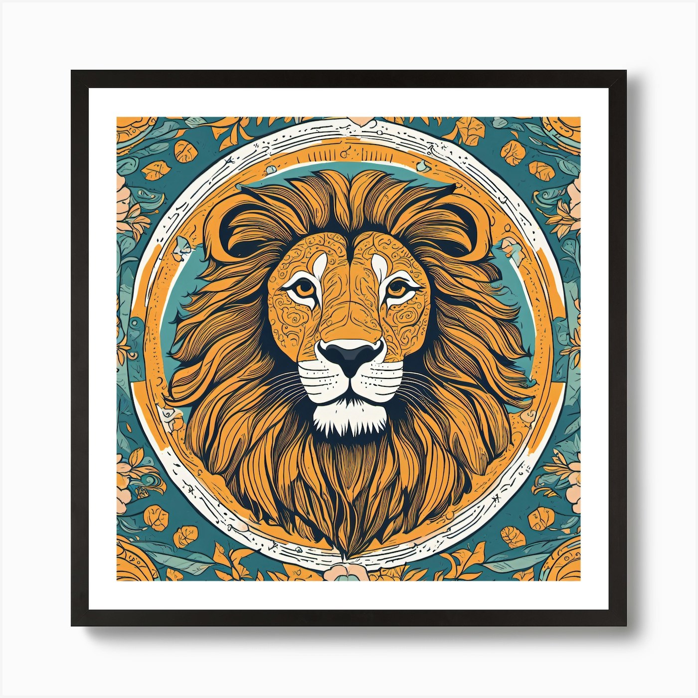 Lion Head 1 Art Print Framed Wall Art Poster Canvas Print Picture