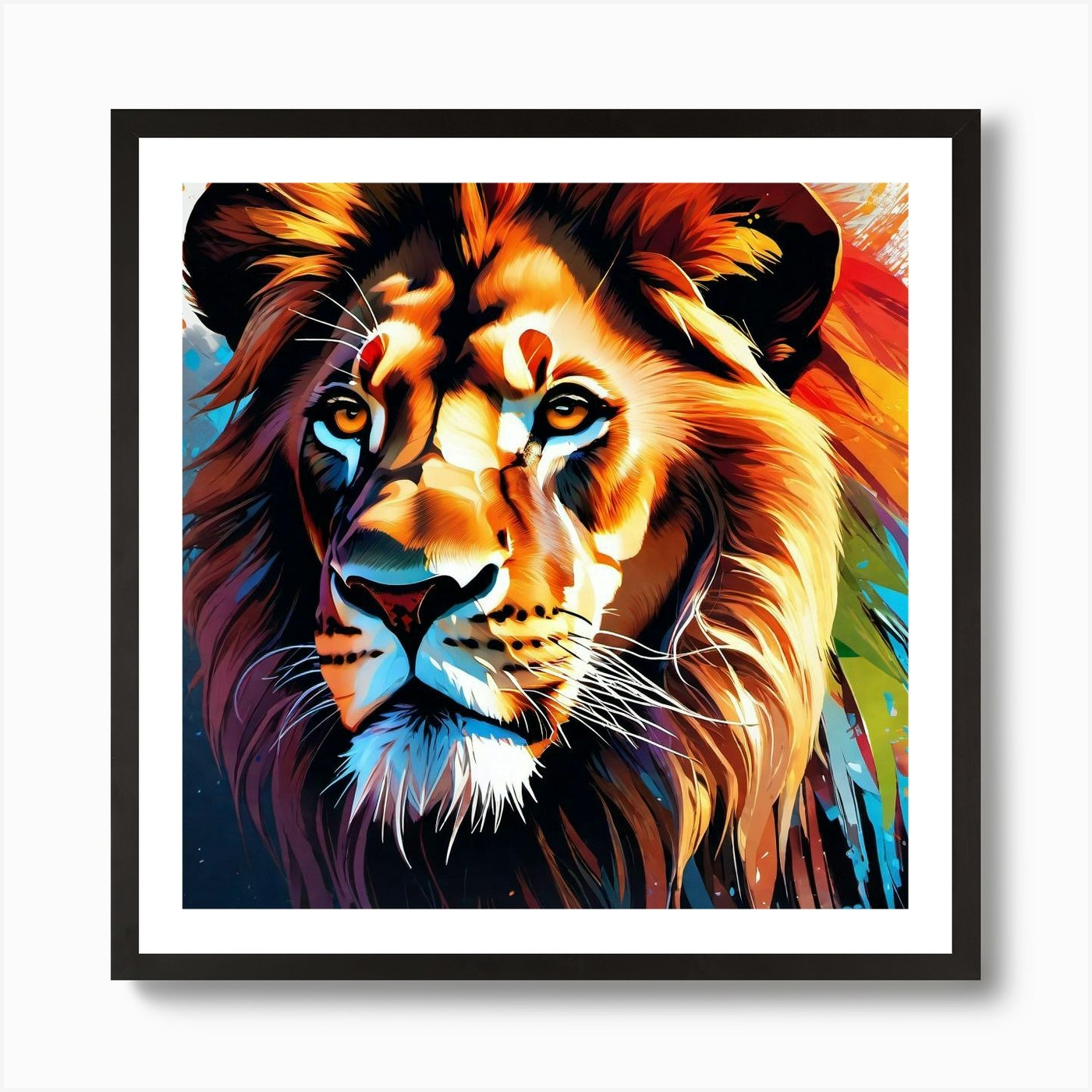 Lion Painting 81 Art Print Framed Wall Art Poster Canvas Print Picture