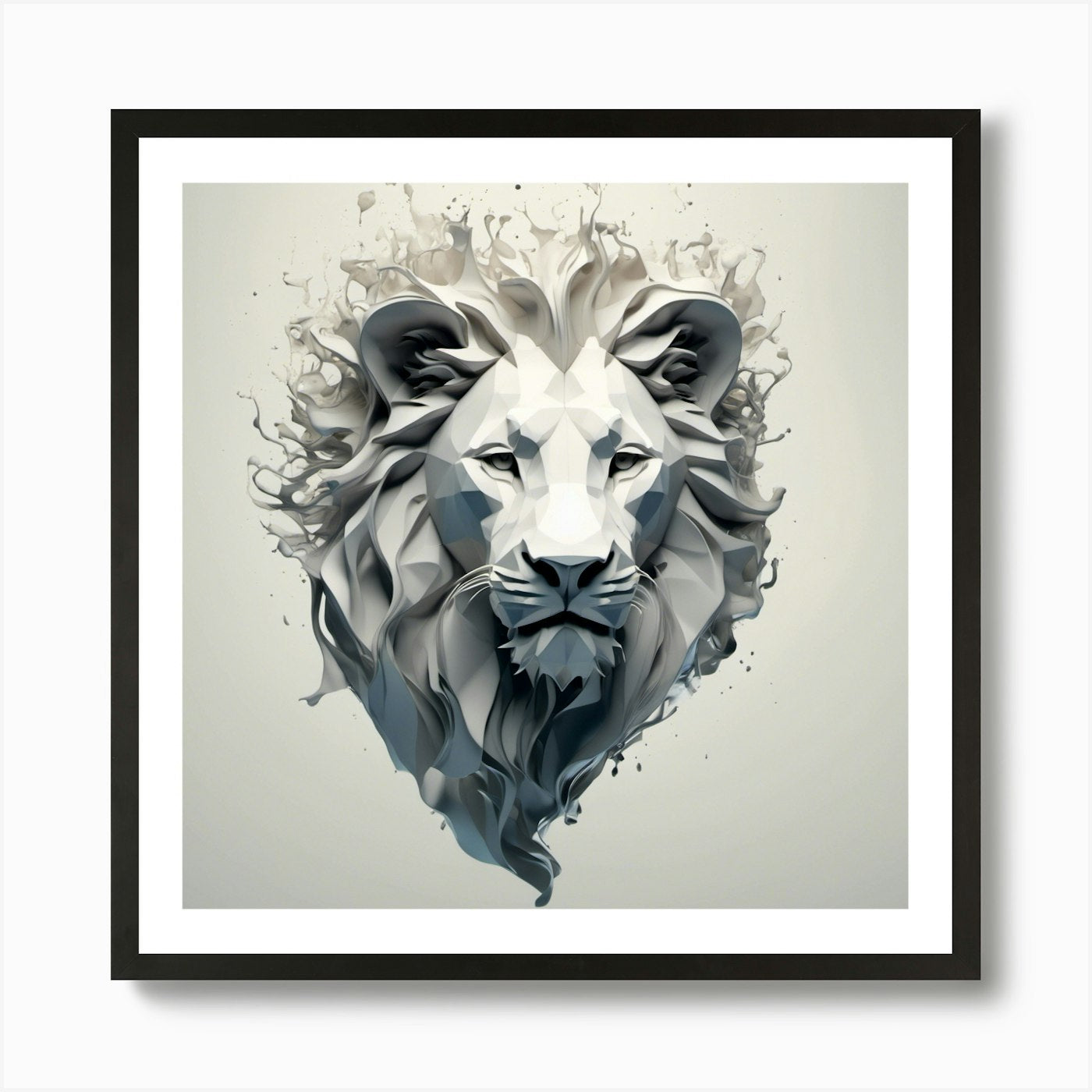 Abstract Lion Head Art Print Framed Wall Art Poster Canvas Print Picture