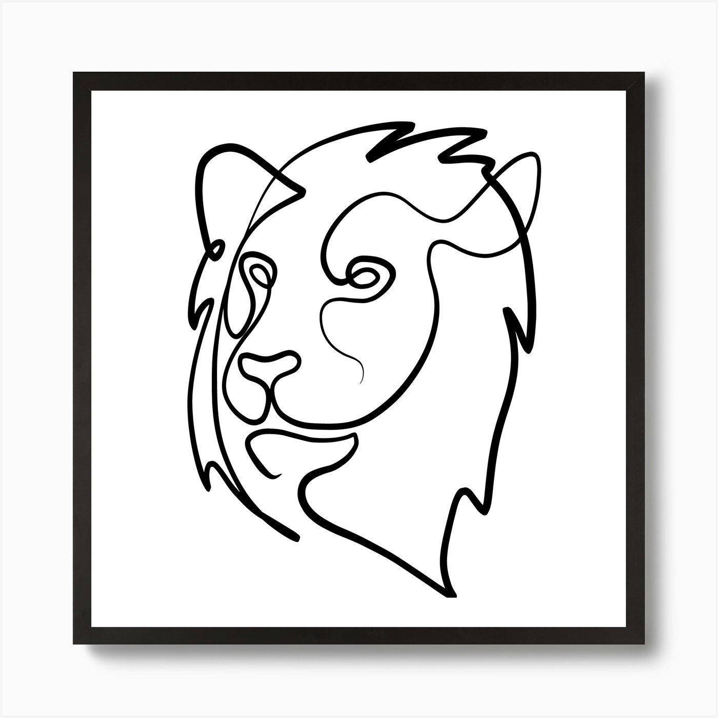 The Lion Square Art Print Framed Wall Art Poster Canvas Print Picture