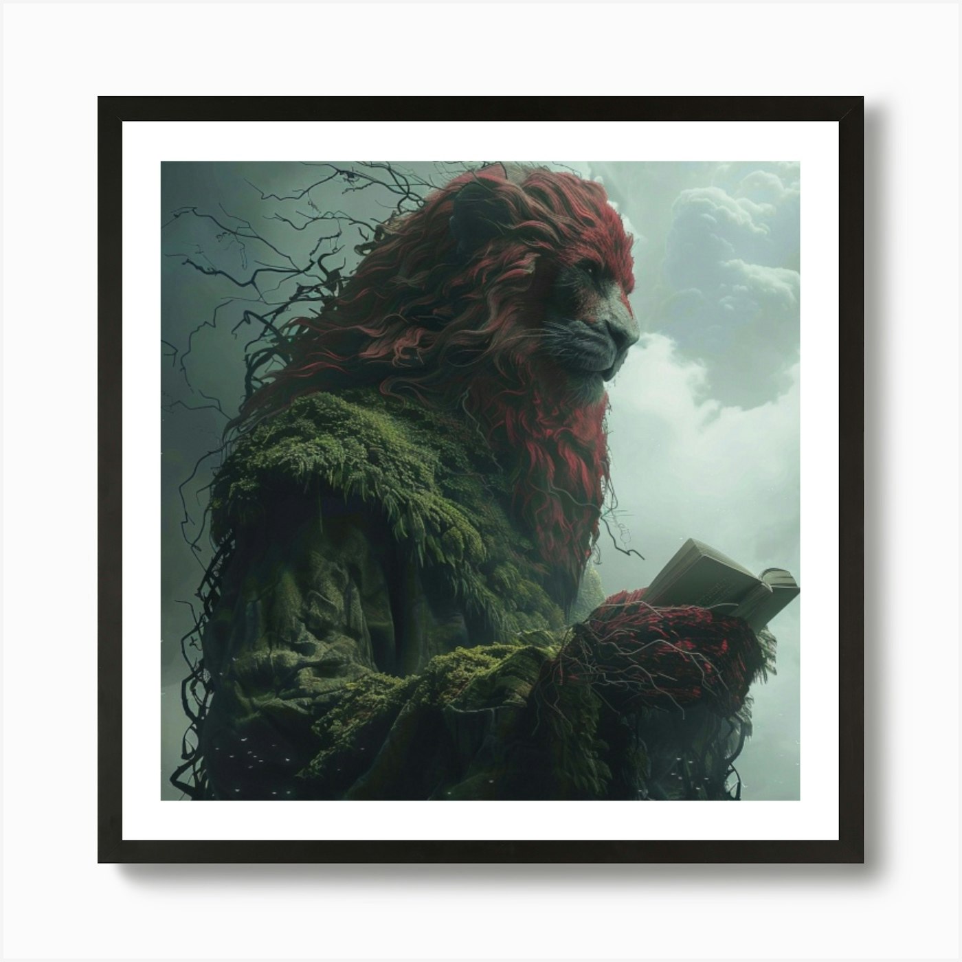 Lion Of The Forest Art Print Framed Wall Art Poster Canvas Print Picture