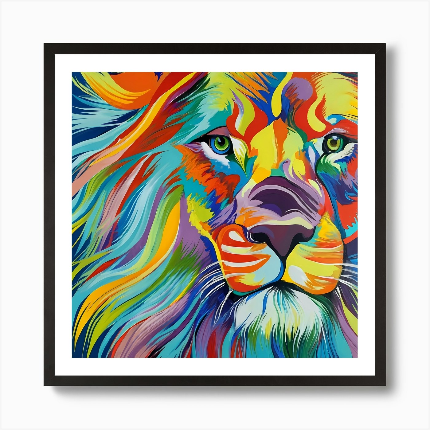 Colorful Lion Art Print Framed Wall Art Poster Canvas Print Picture