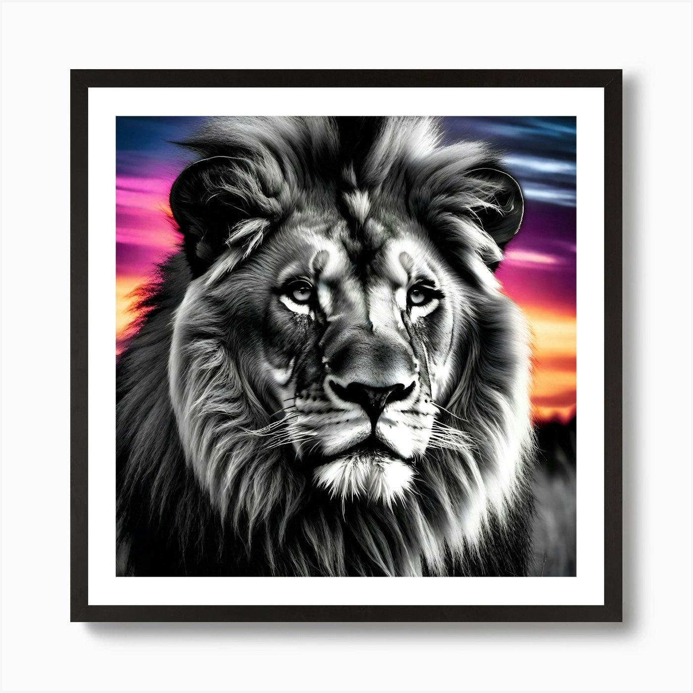 Lion Portrait 6 Art Print Framed Wall Art Poster Canvas Print Picture