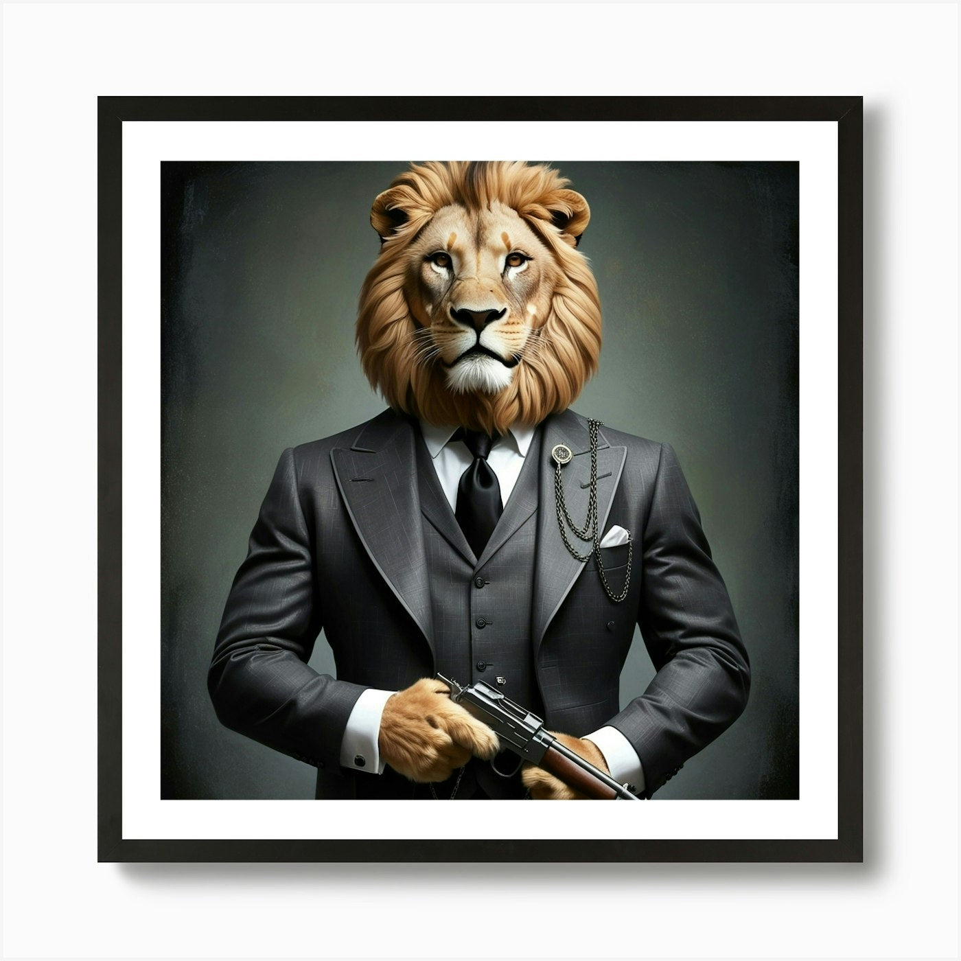 Lion - bond Art Print Framed Wall Art Poster Canvas Print Picture