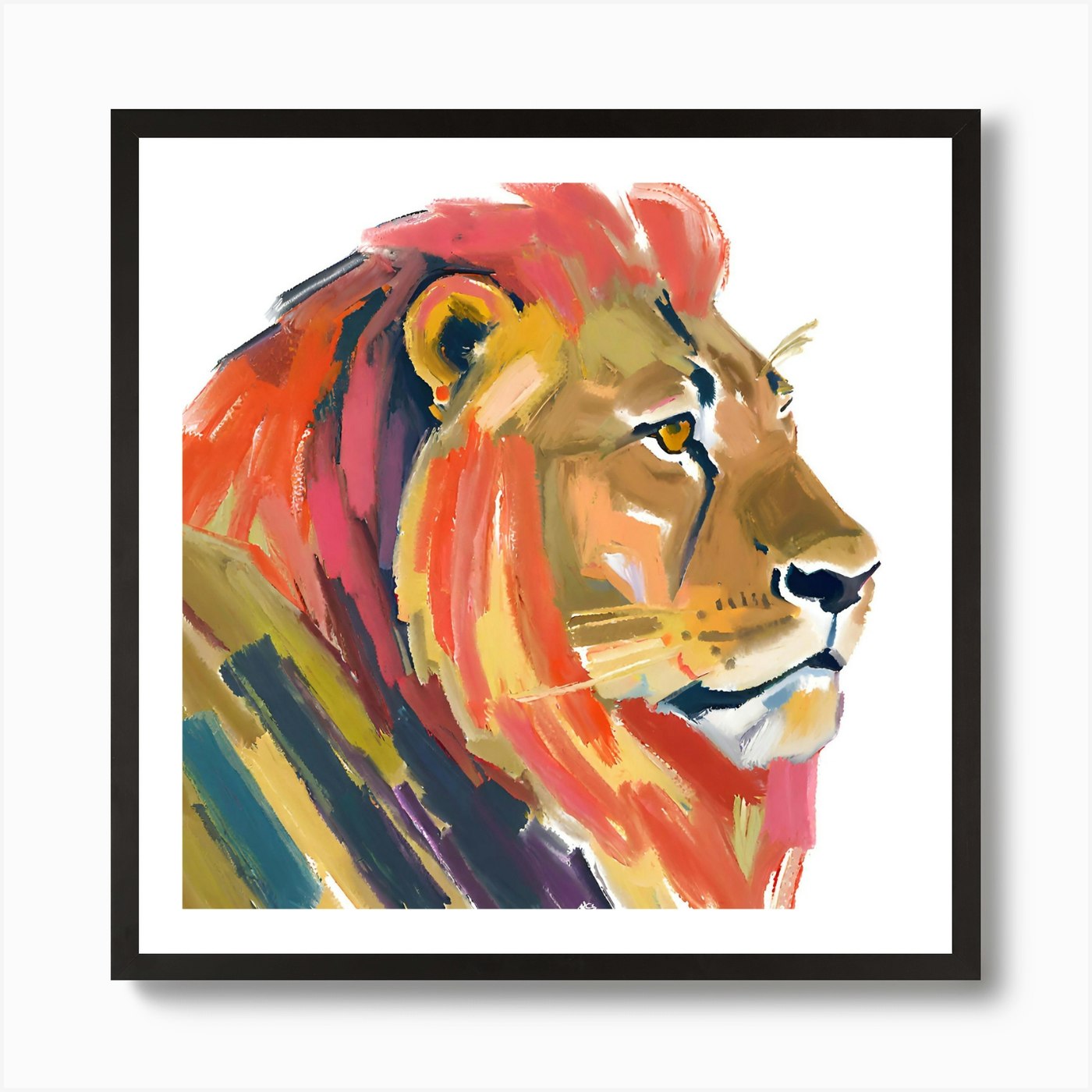 Asiatic Lion 02 Art Print Framed Wall Art Poster Canvas Print Picture