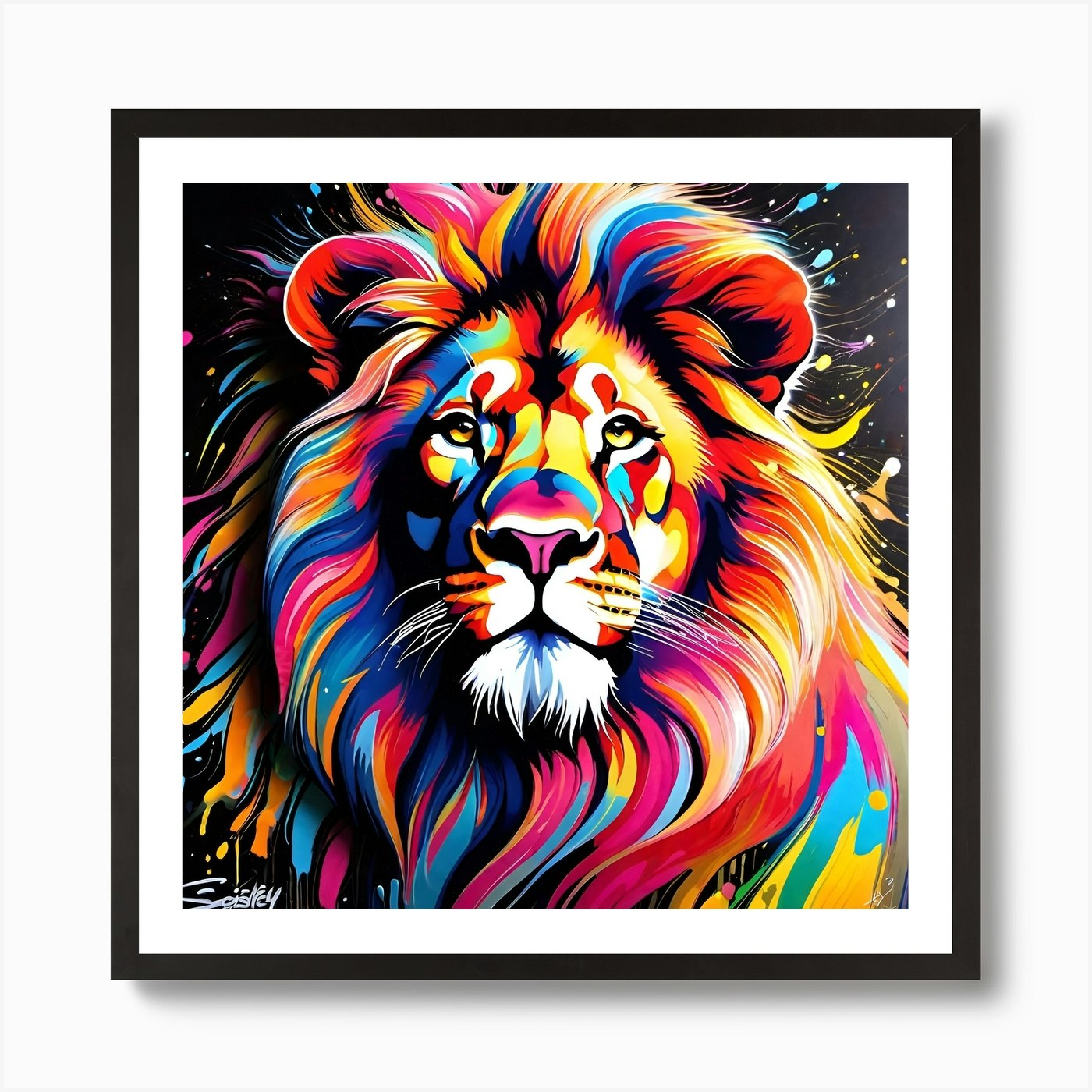 Lion Painting 11 Art Print Framed Wall Art Poster Canvas Print Picture