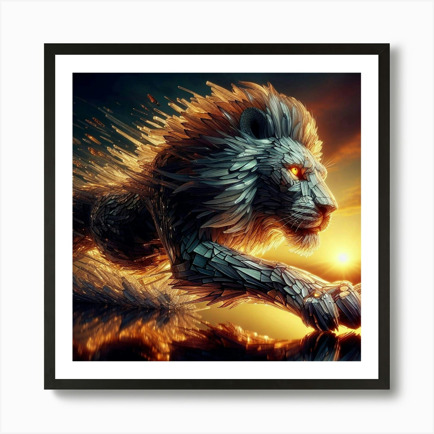 Big Lion Art Print Framed Wall Art Poster Canvas Print Picture