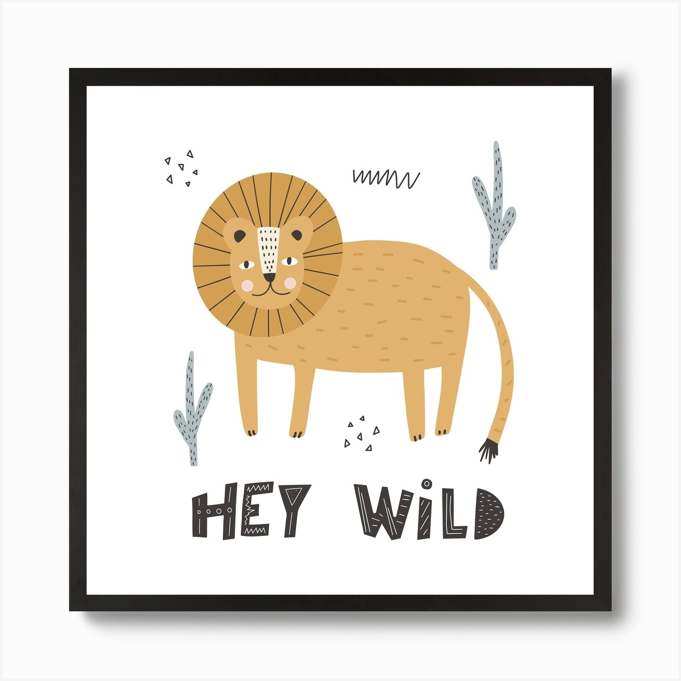 Cute Lion Art Print Framed Wall Art Poster Canvas Print Picture