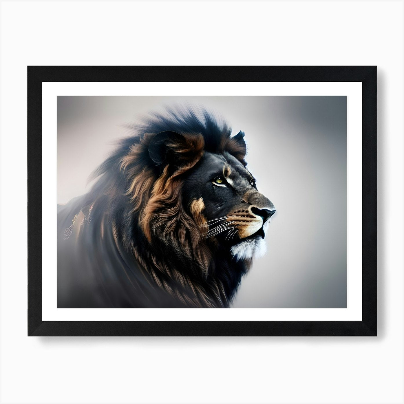 Lion Portrait 1 Art Print Framed Wall Art Poster Canvas Print Picture