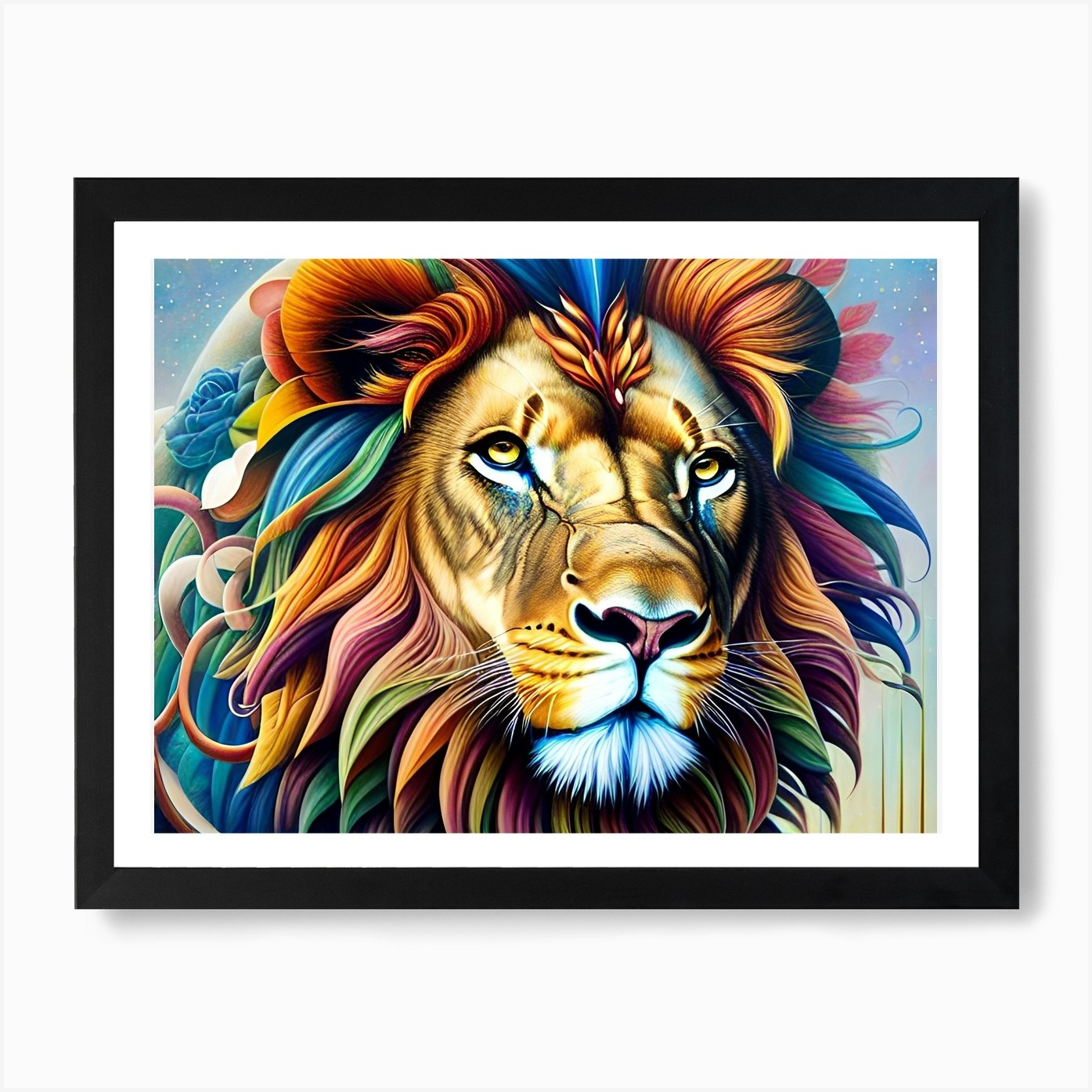 Lion Painting 71 Art Print Framed Wall Art Poster Canvas Print Picture