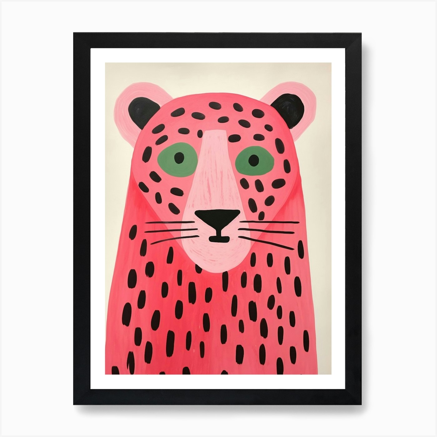 Pink Polka Dot Lion 2 Art Print Framed Wall Art Poster Canvas Print Picture