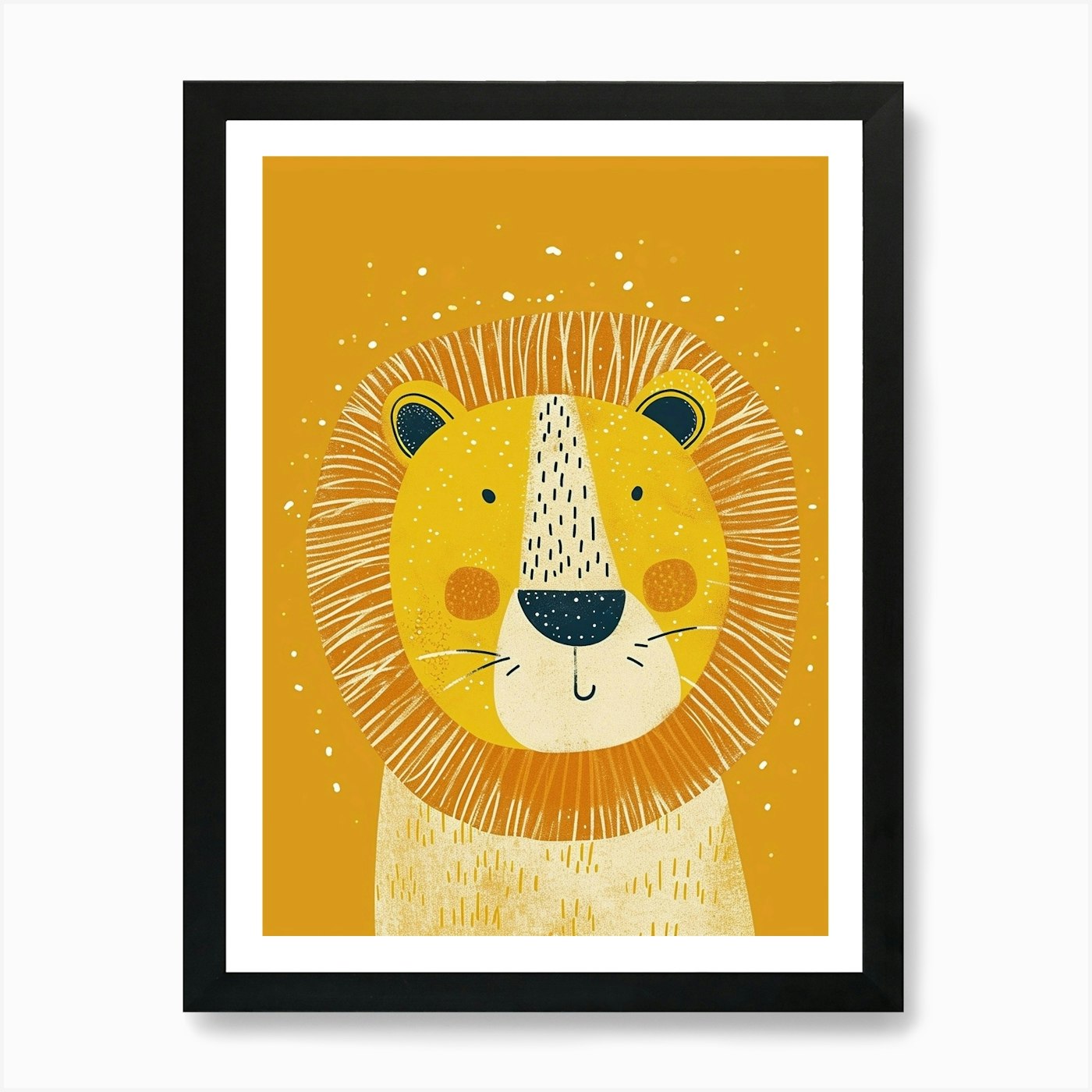 Yellow Lion 5 Art Print Framed Wall Art Poster Canvas Print Picture