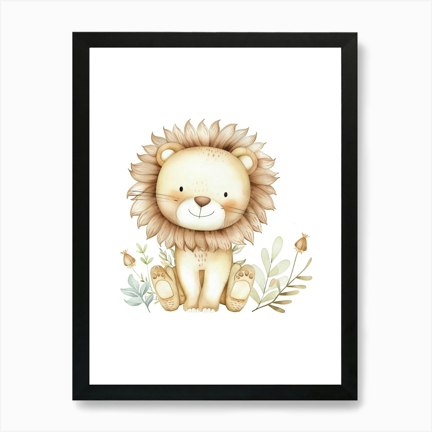 Lion Nursery 1 Art Print Framed Wall Art Poster Canvas Print Picture