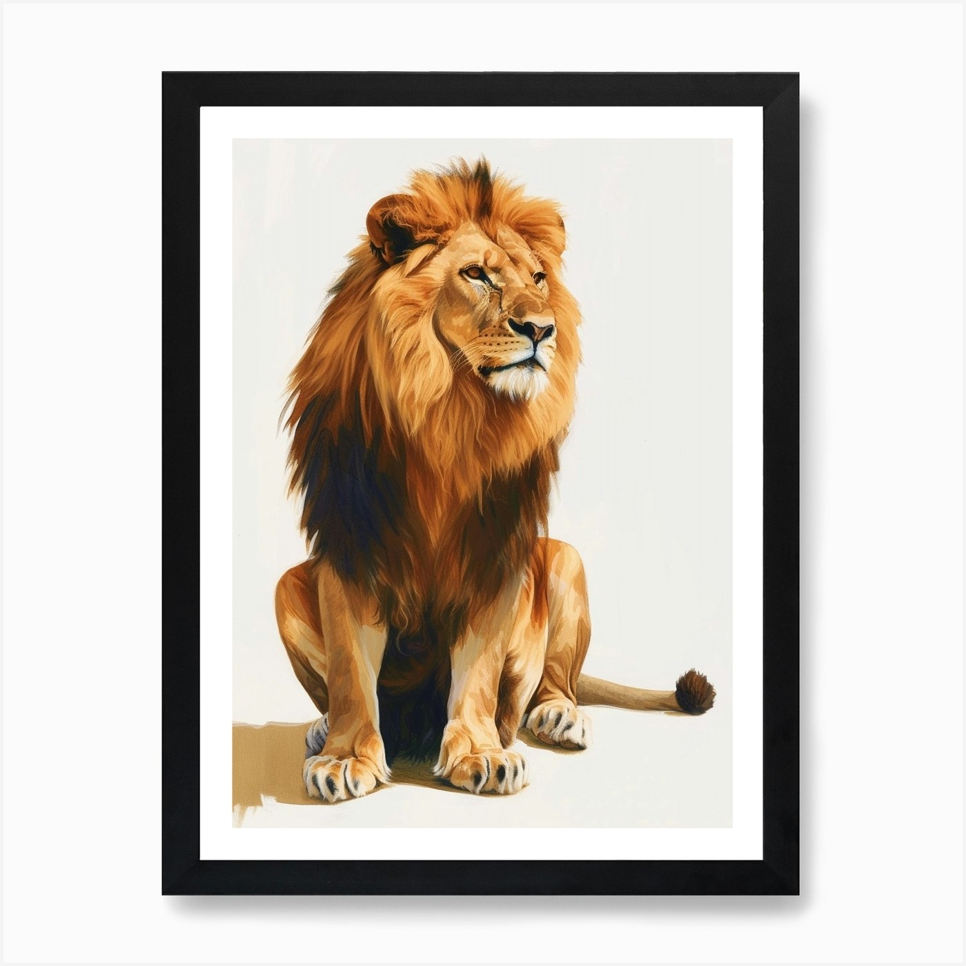 Barbary Lion Symbolic Imagery Clipa Framed Wall Art Poster Canvas Print Picture