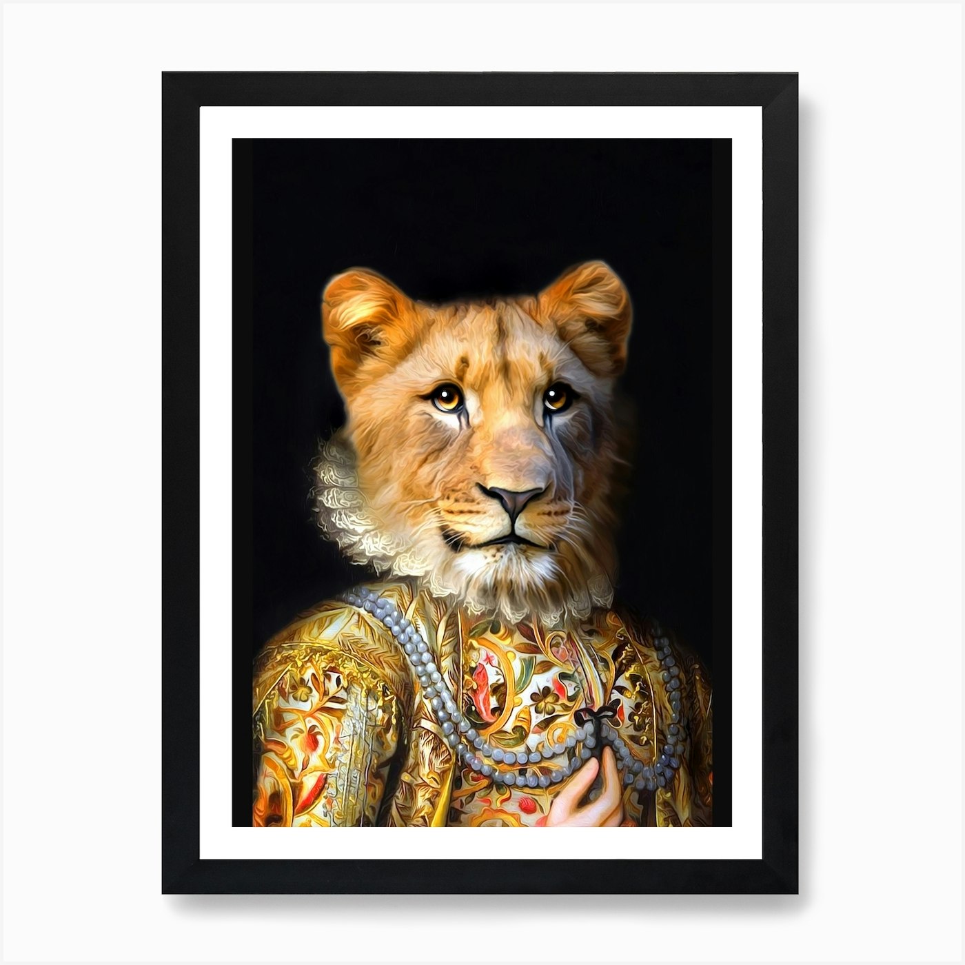 Silly Lilly The Little Lion Pet Por Framed Wall Art Poster Canvas Print Picture