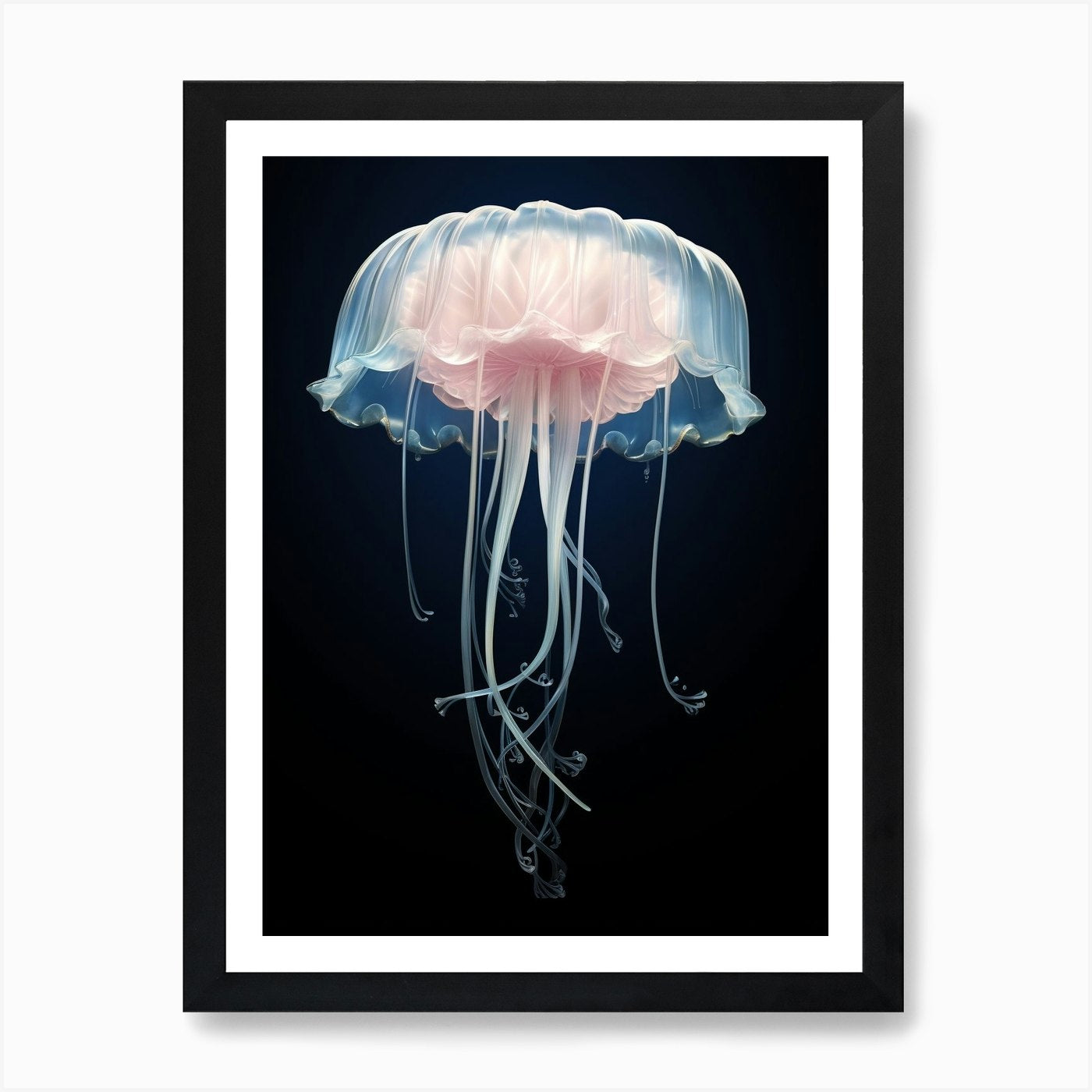 Lions Mane Jellyfish Realistic 8 Ar Framed Wall Art Poster Canvas Print Picture