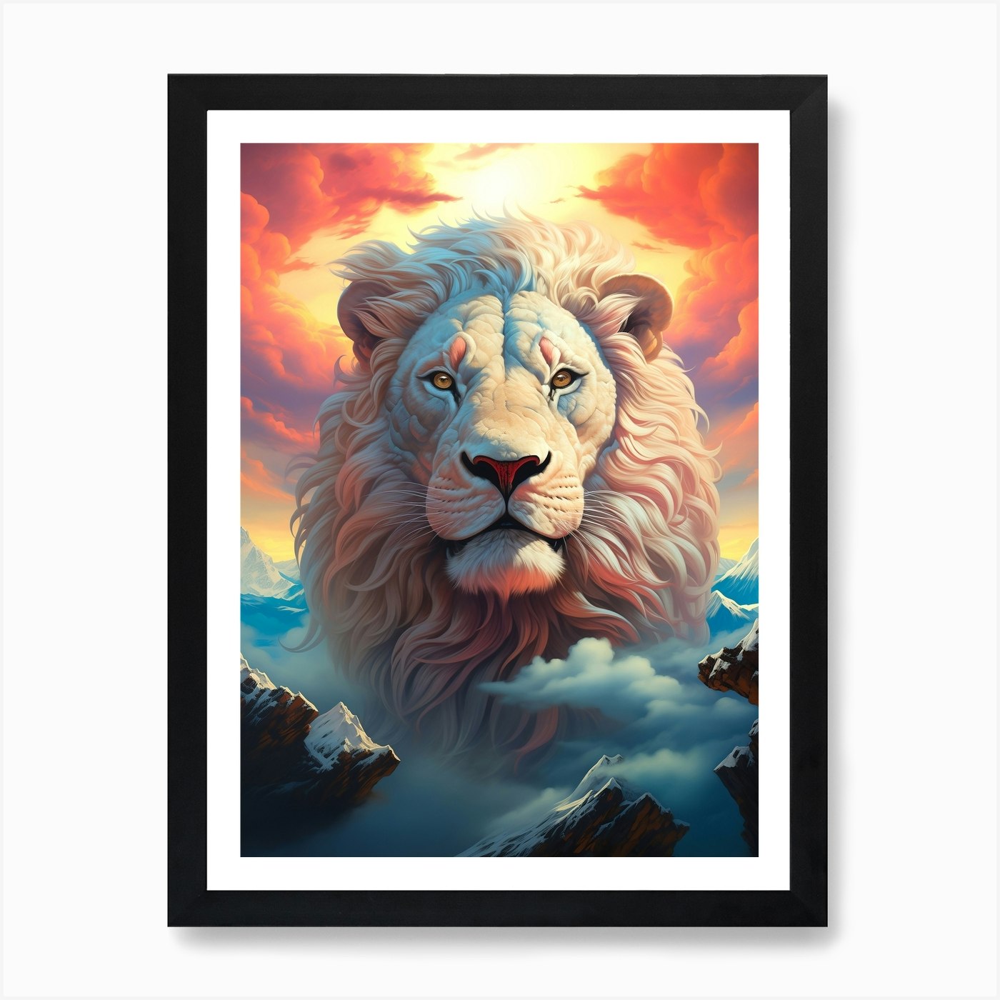 Lion In The Sky 5 Art Print Framed Wall Art Poster Canvas Print Picture