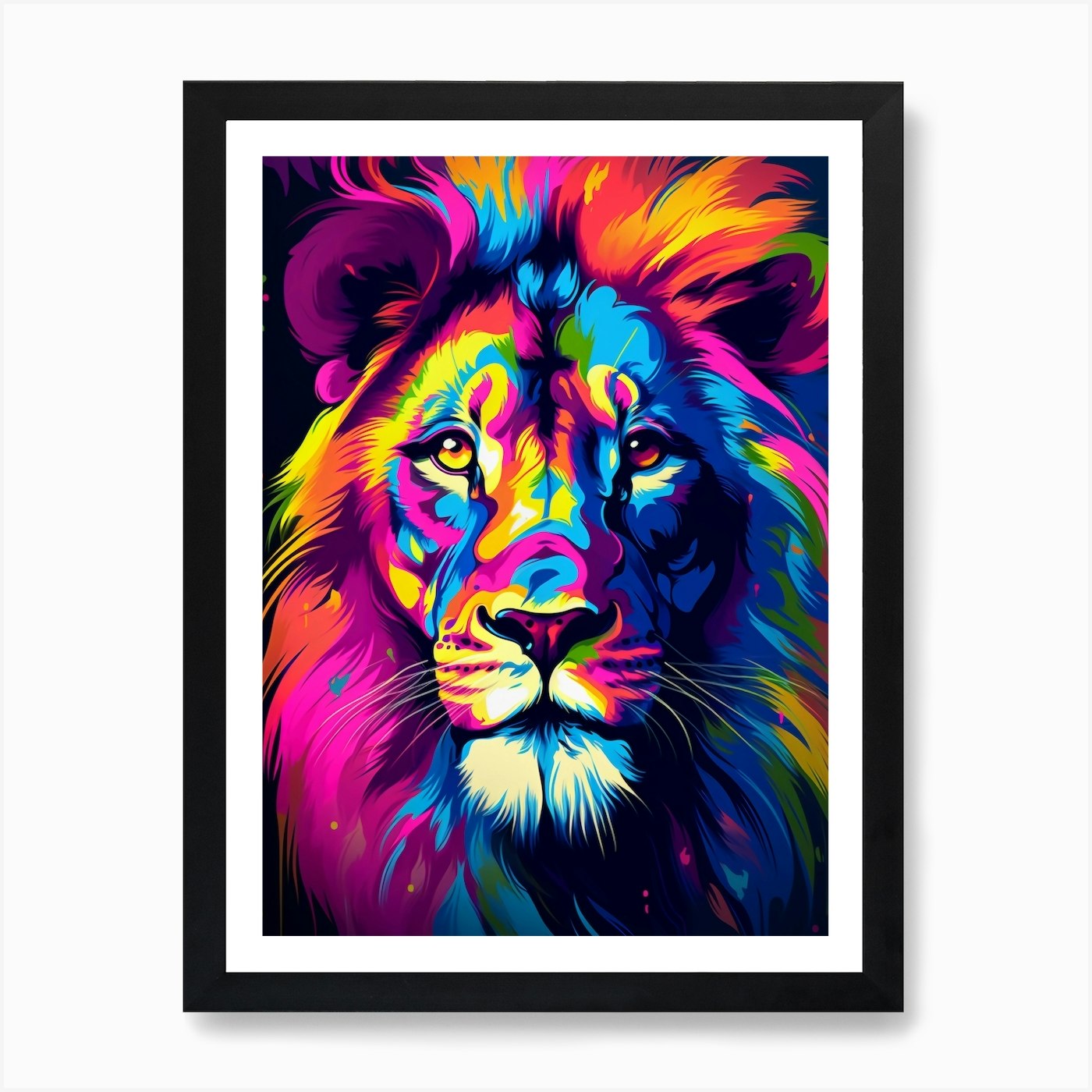 Colorful Lion Art Print Framed Wall Art Poster Canvas Print Picture